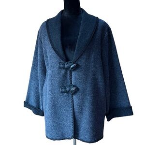 Women’s wool cardigan Charcoal Gray Toggle goblincore cottagecore MP